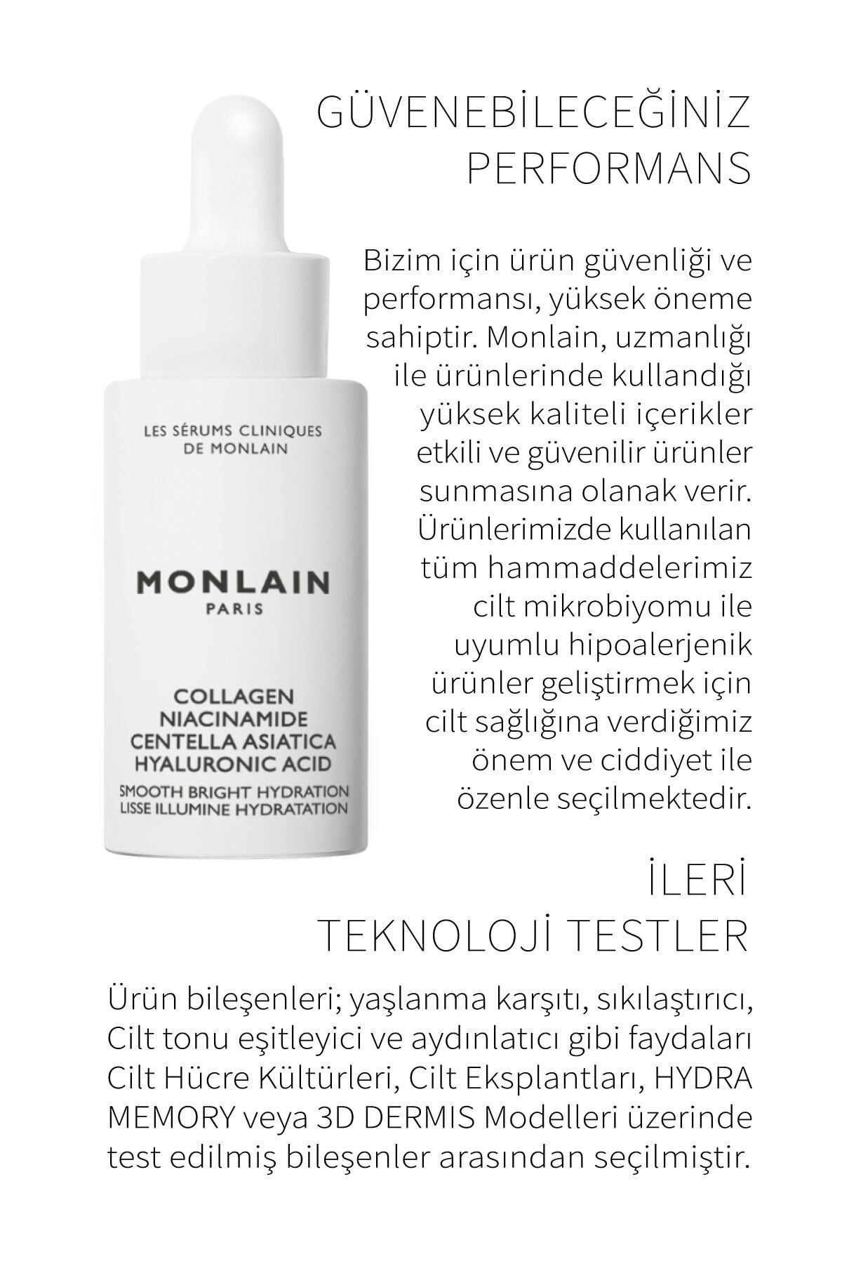 سرم پوست سرمی نیاسینامید کلاژن CENTELLA ASIATICA NIACINAMIDE هیالورونیک اسید 30 میل MONLAIN PARIS
