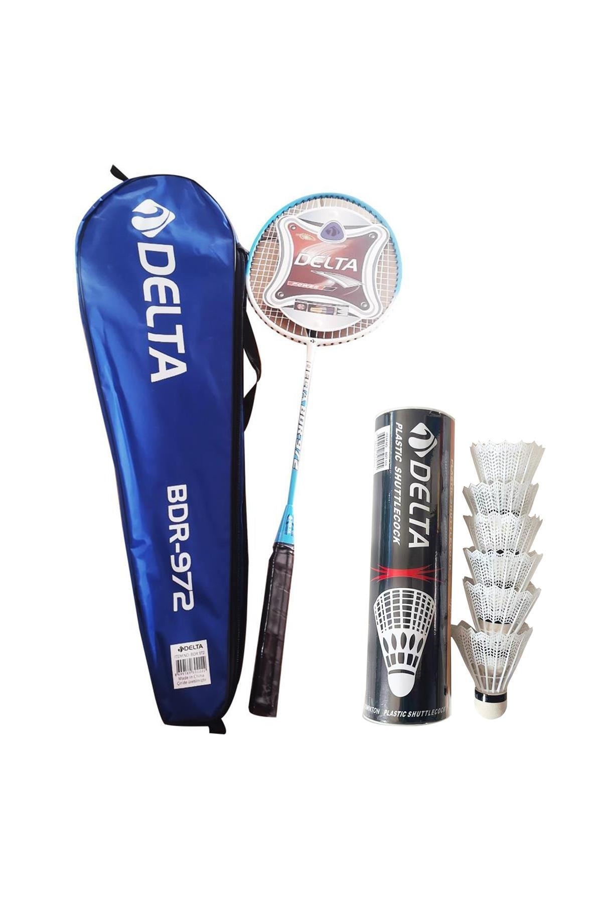 Delta Tek Parça Deluxe Badminton Raketi + Badminton Çantası + 6 Adet Badminton Topu Seti