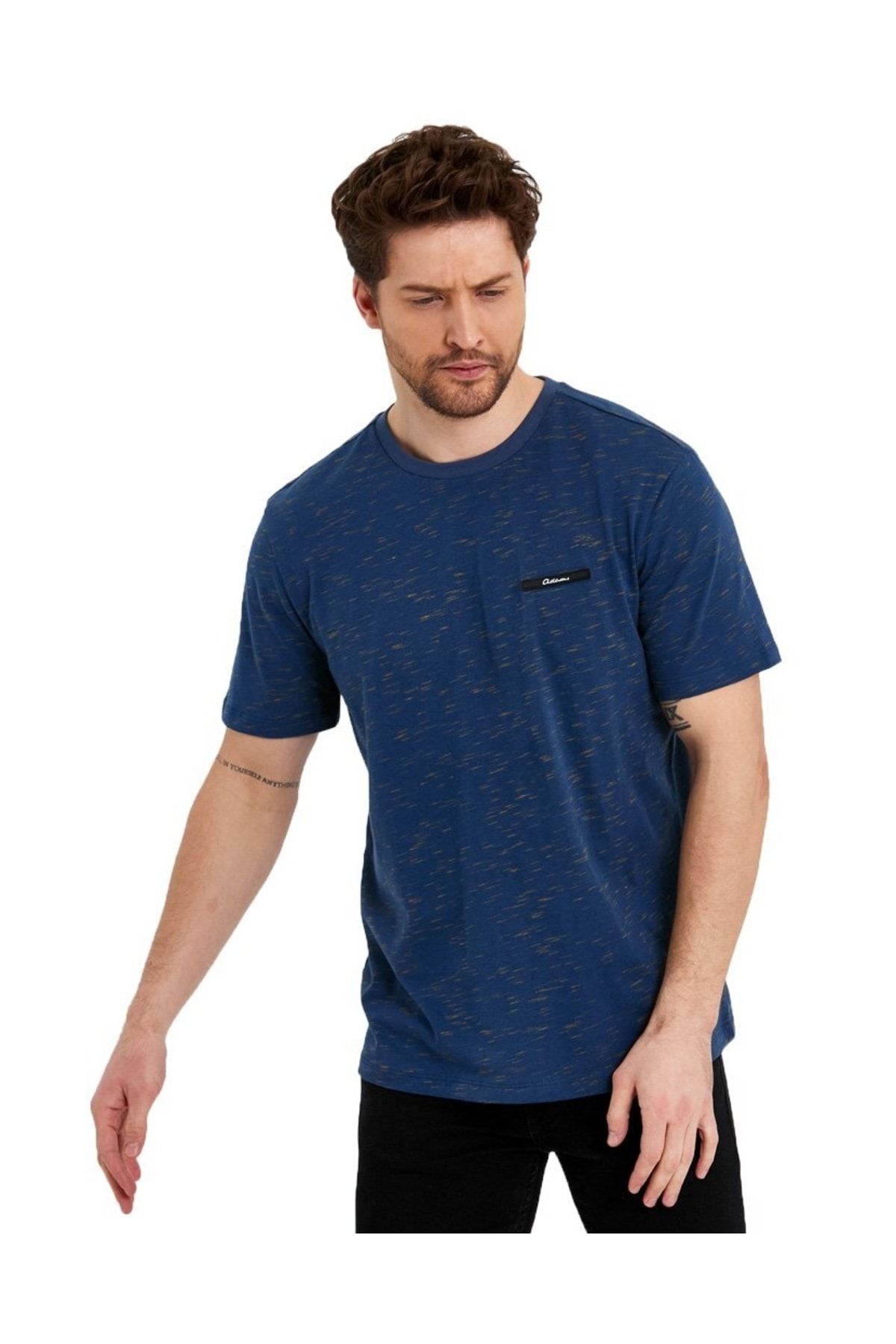 Adams-Tricou de bază cu mânecă scurtă cu logo fără imprimeu pentru bărbați 2