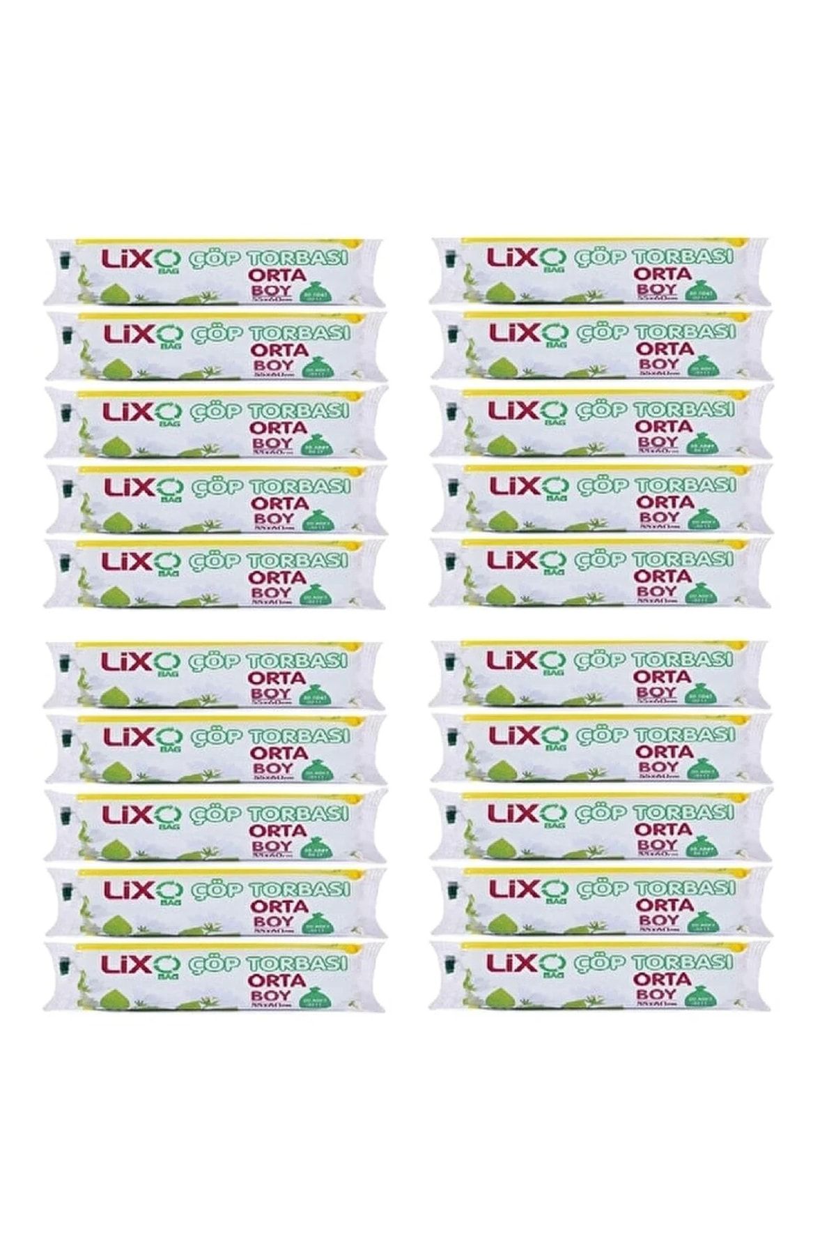 LİXOBAG-Medium Size Garbage Bag 55x60 Cm 20 Pieces Rolls * 20 Packs = 400 Pieces Blue 1