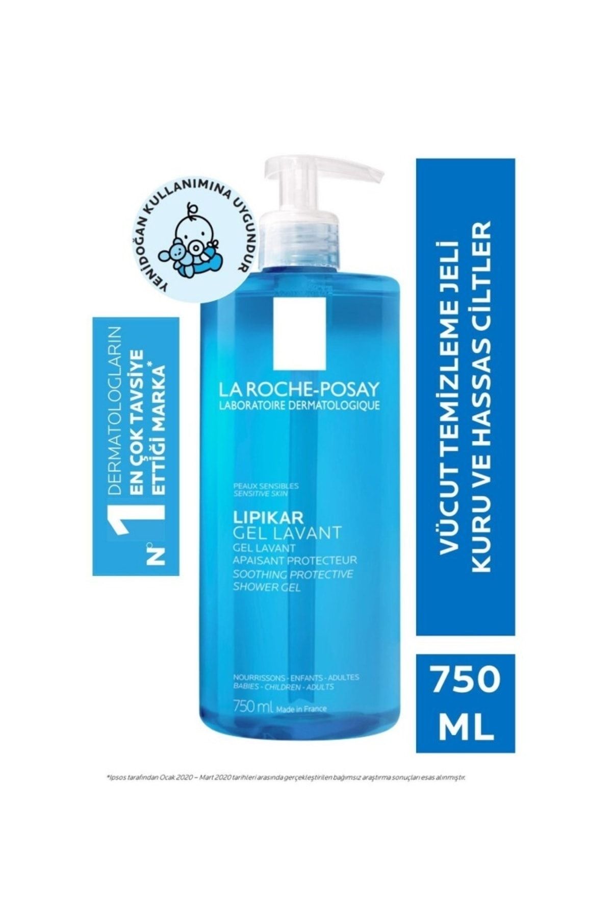 La Roche Posay ژل تمیزکننده صورت و بدن برای پوست خشک و حساس 750 میلی لیتر