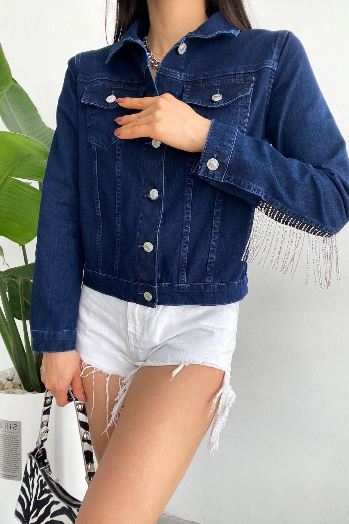Dark jean hotsell jacket womens