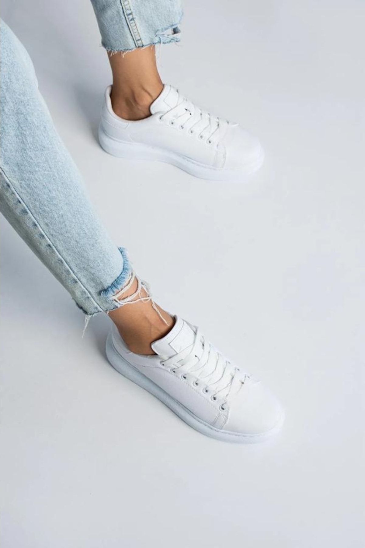 HKM shoes Yeni Sezon Unisex Bağcıklı Sneaker Yüksek Tabanlı Yürüyüş