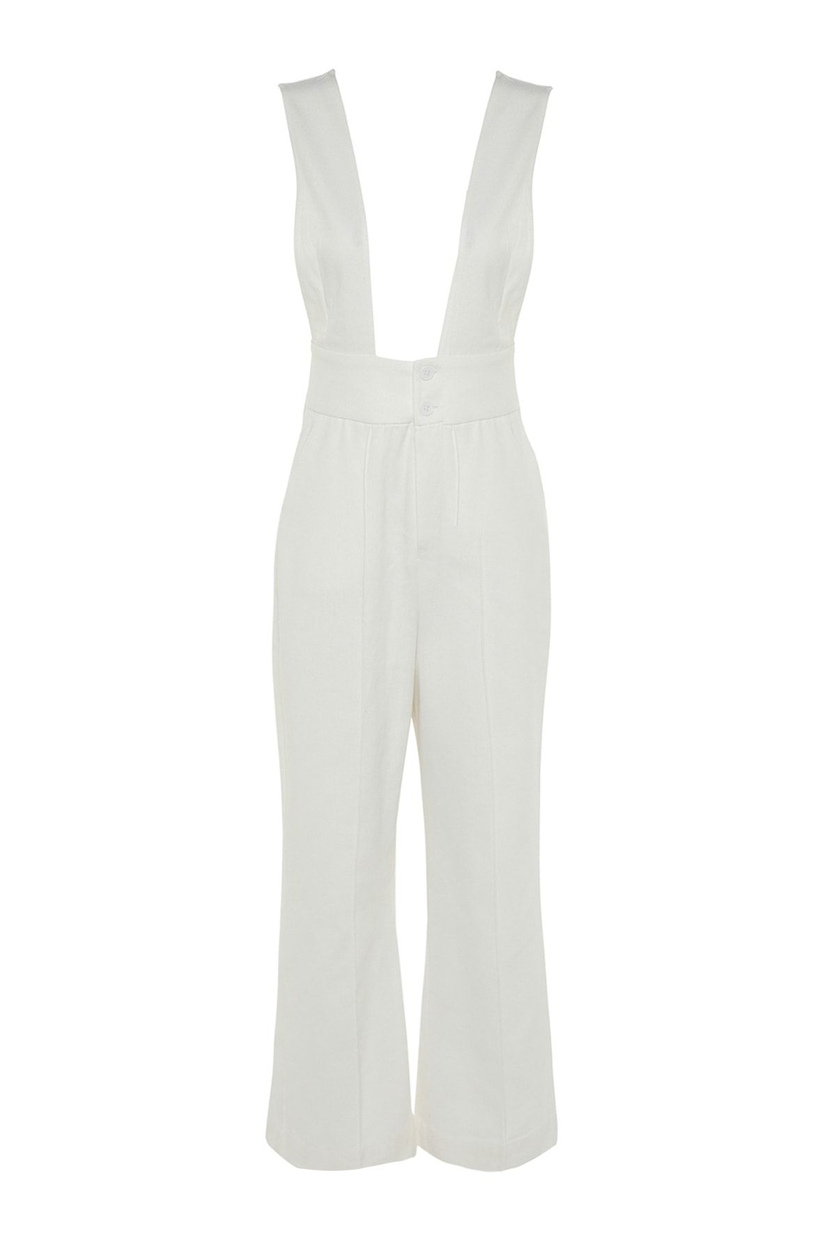White jumpsuit with pockets best sale