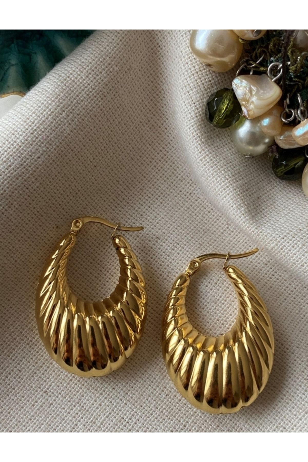 Aksesuar Steel Gold Vintage Carlo Earrings Trendyol
