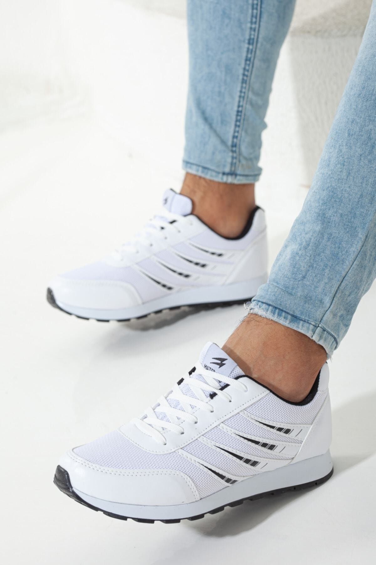 Rona Gifts Men s White Mesh Detailed Daily Flat Soft Comfortable