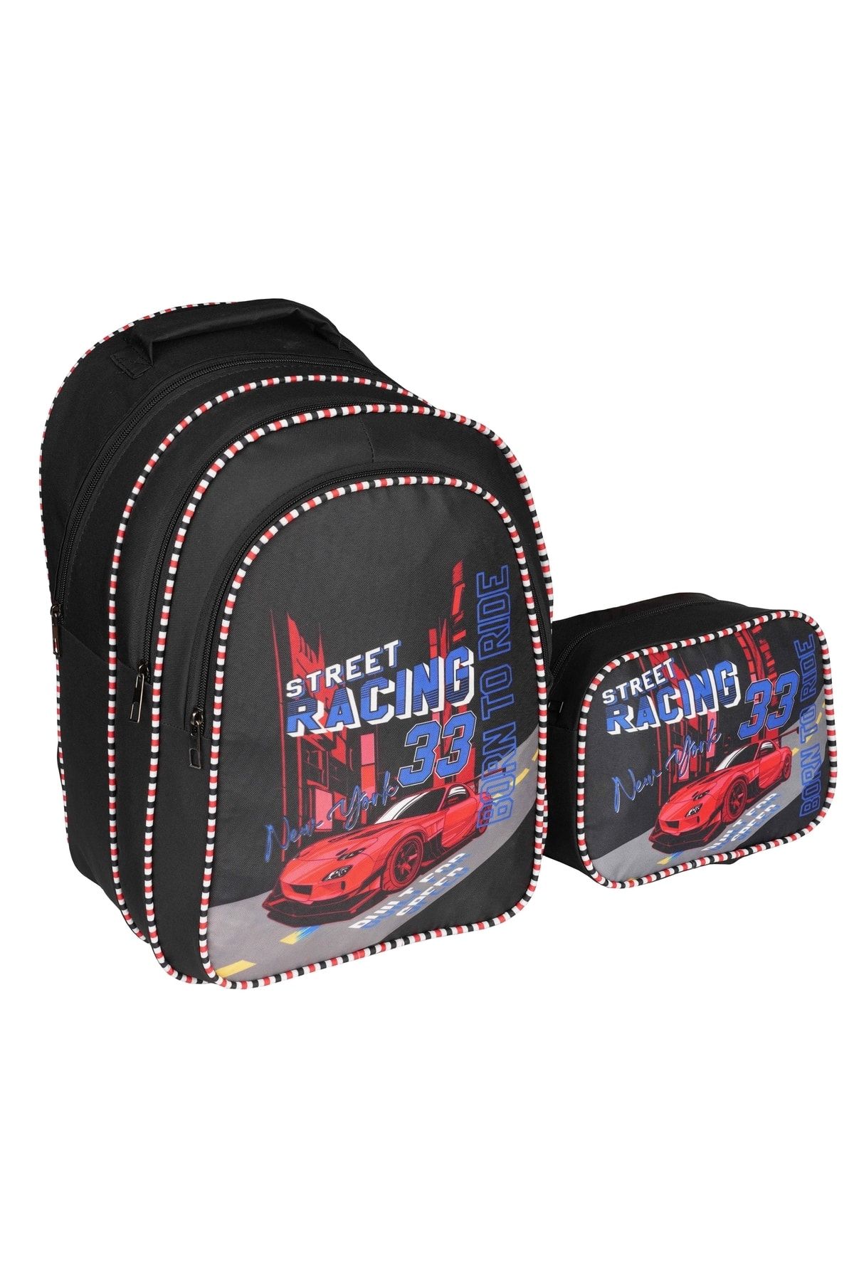 Relaxion Black Trolley Primary School Bag with Lunch Box 1113 4