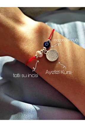MADEFORYOUU Nazar Koruma Bileklik / Ayetel Kürsi Bileklik / Inci Bileklik / N...
