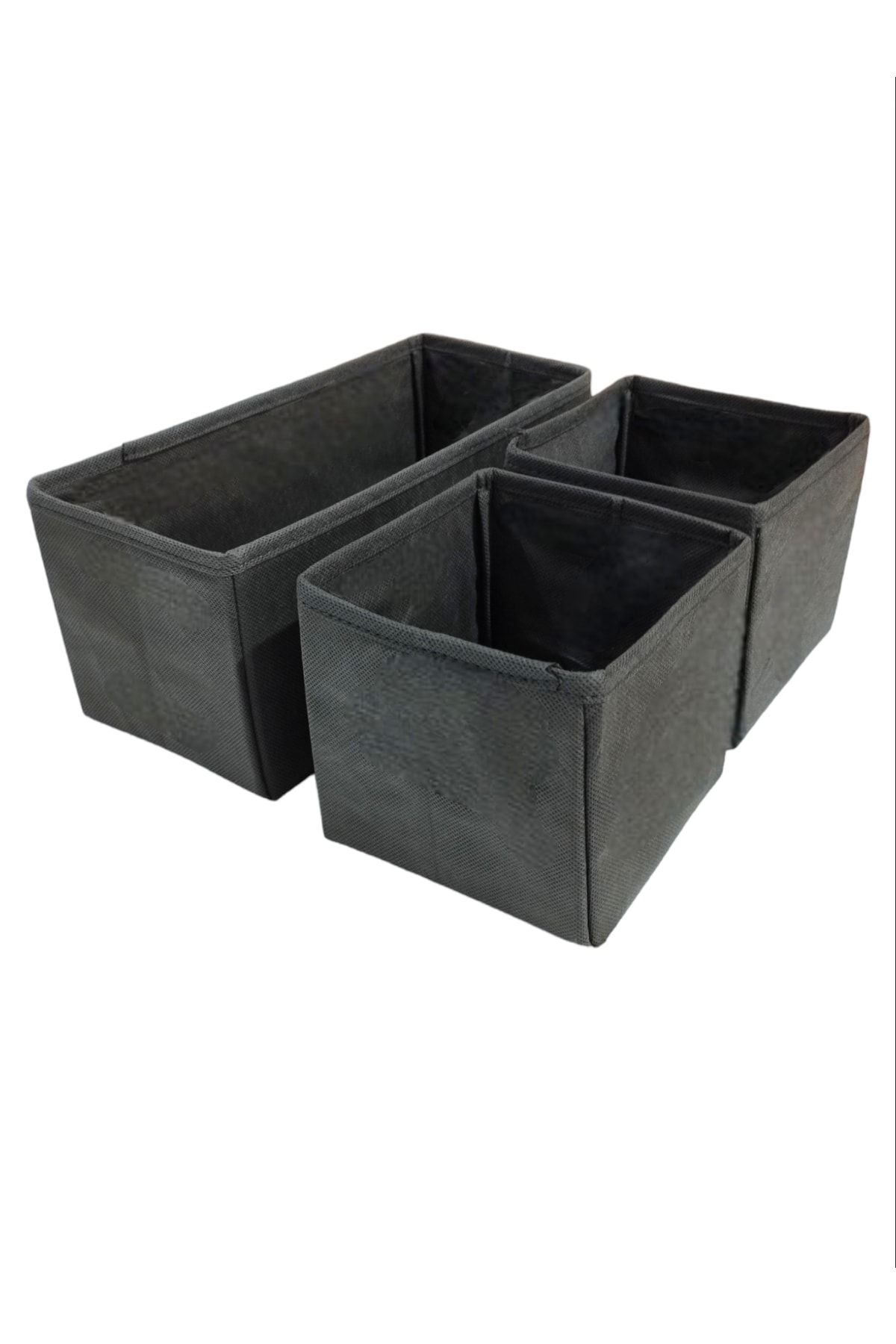 Balkan Room-Anthracite 3-Piece Drawer Organizer Set - Multi-Purpose Cabinet Box Set 1