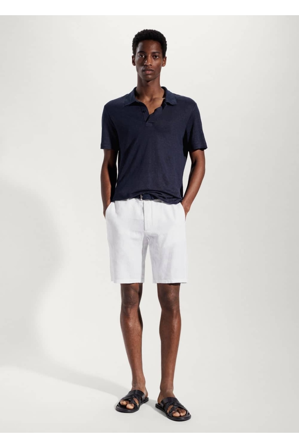 شلوار مردانه سفید منگوMANGO Man | 47015905 اورجینال - تصویر 2