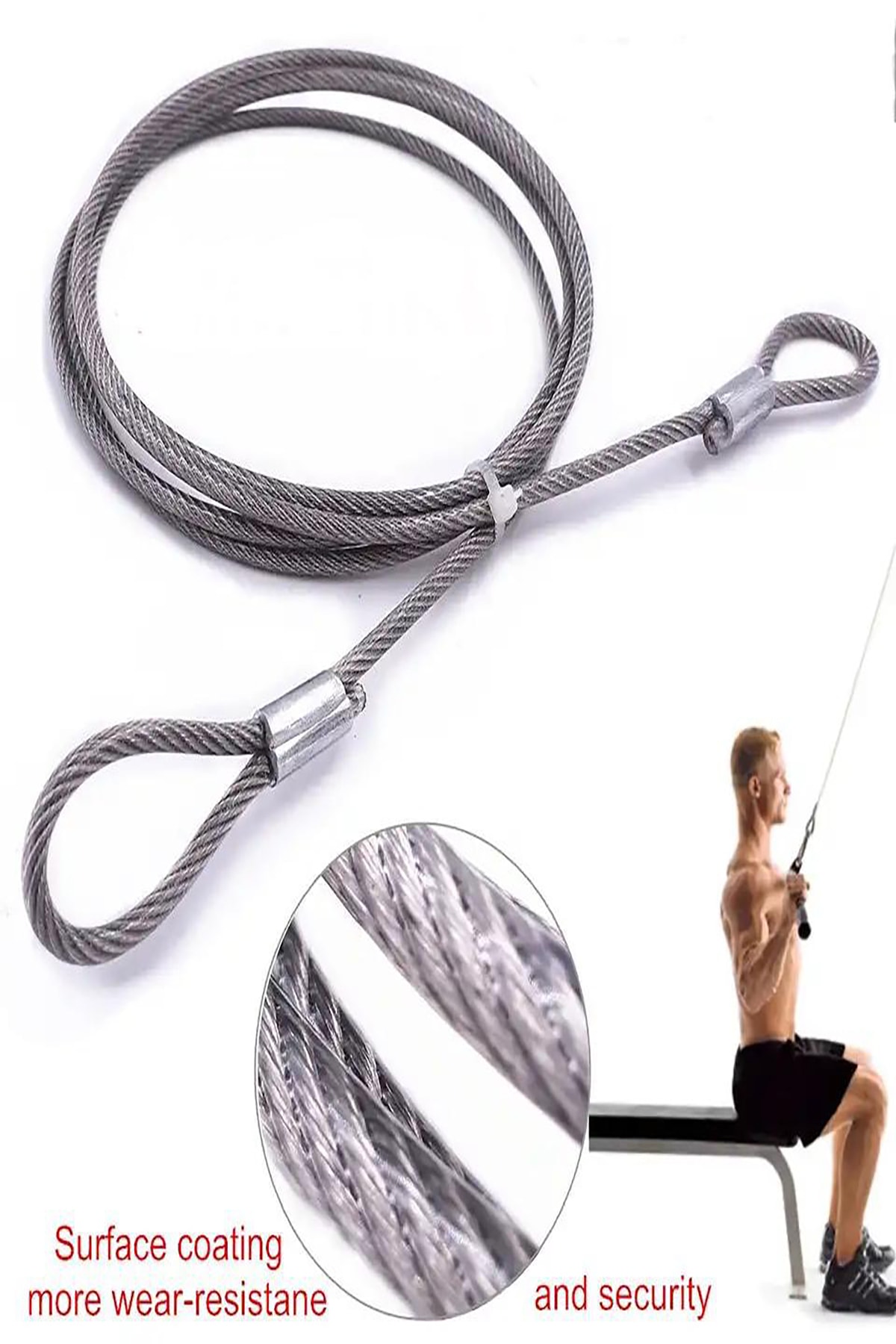 LİDERSAN ÇELİK Spor Aleti Çelik Halatı 1,8 Metre