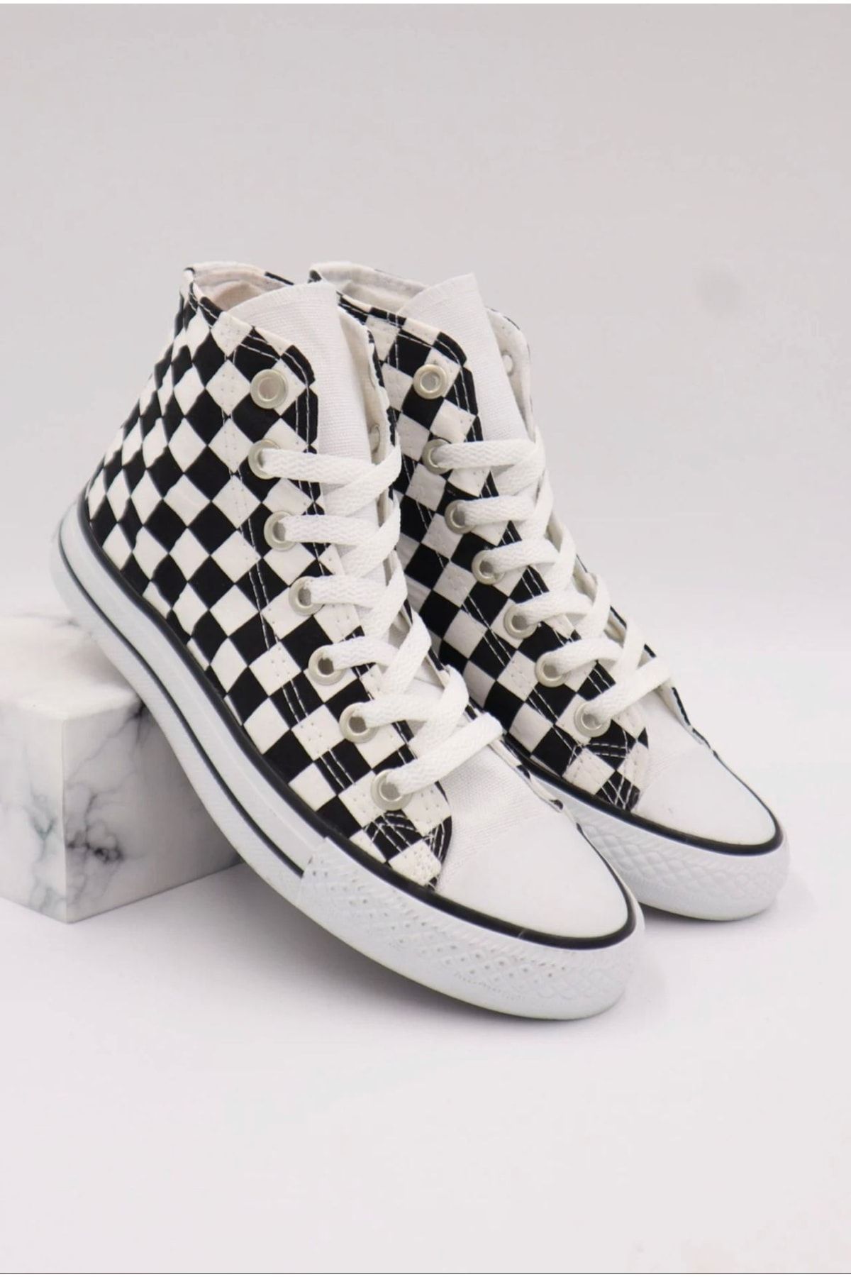 Converse black 2025 and white checkered