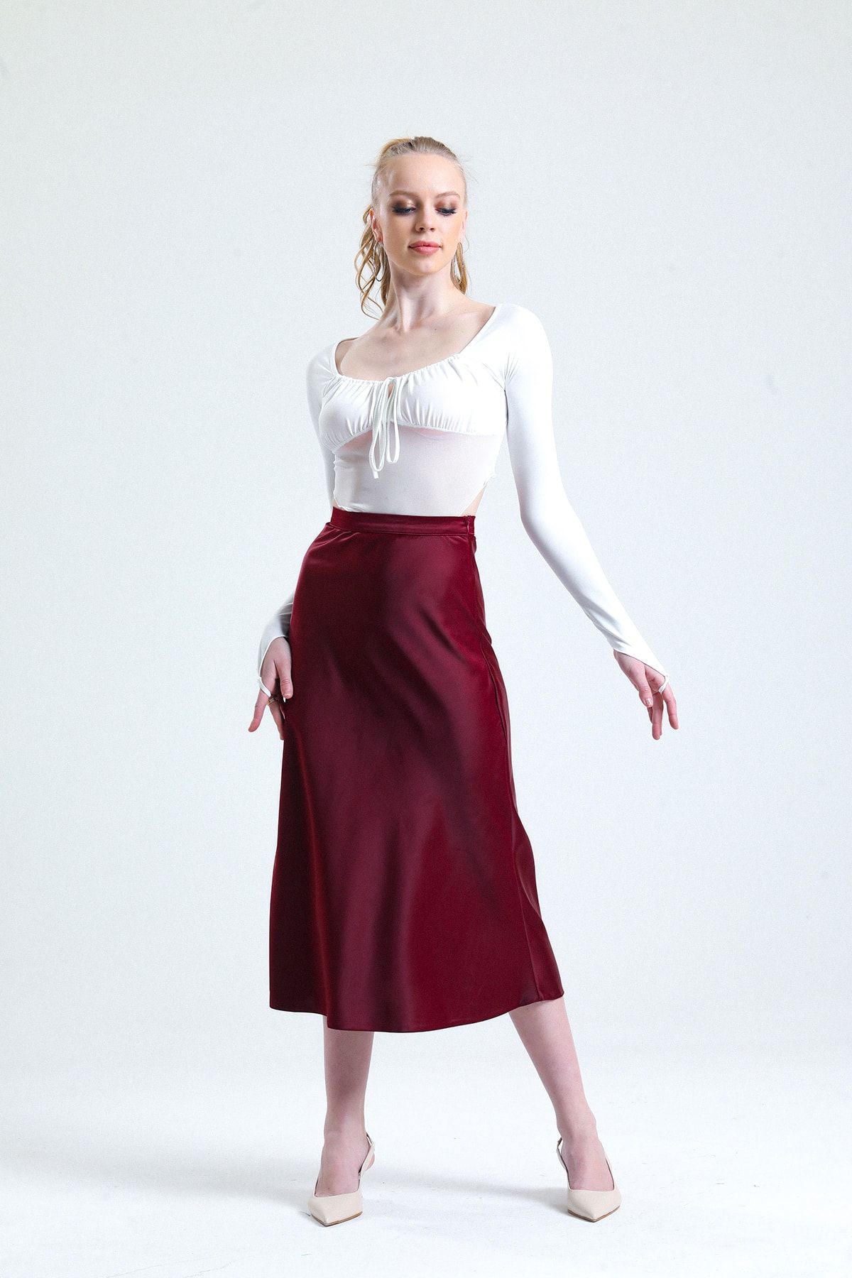 How To Style A Midi Satin Skirt - The Beverly Adams