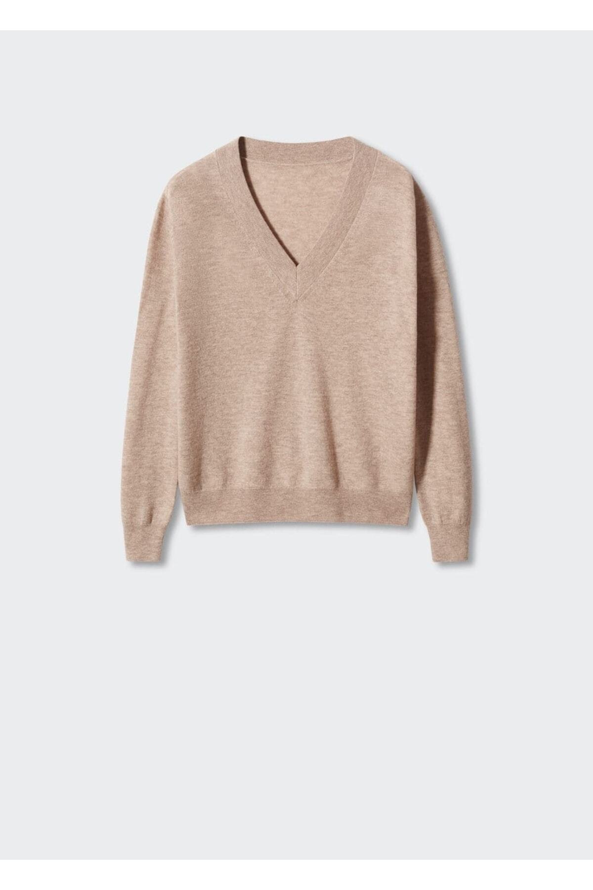MANGO Woman-100% Wool V-Neck Sweater 3
