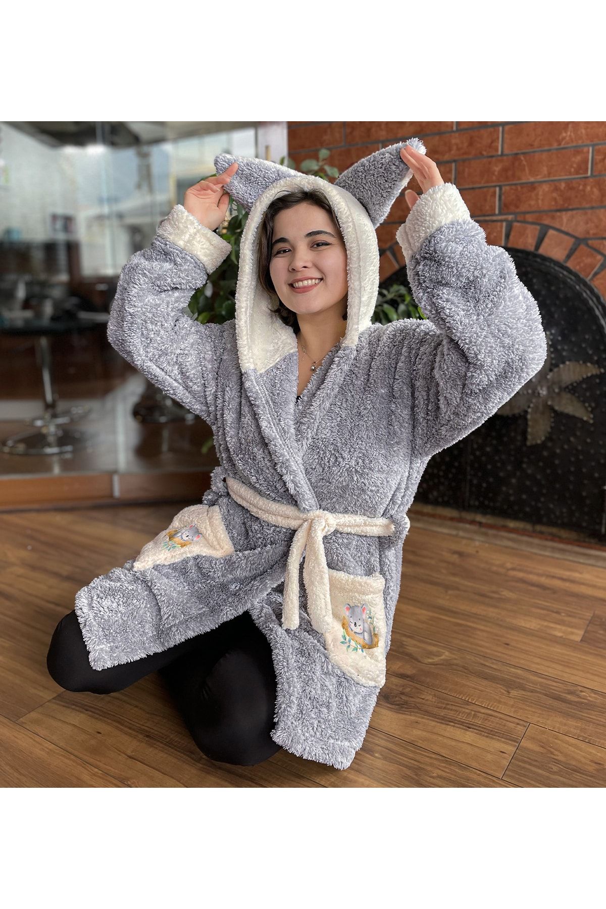 Teddy hooded clearance dressing gown