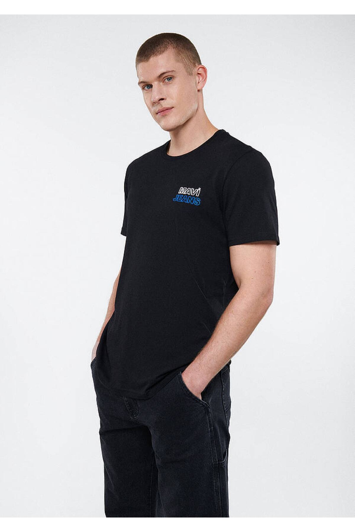 تیشرت مردانه مشکی ماویMavi | 66841 اورجینال - تصویر 5