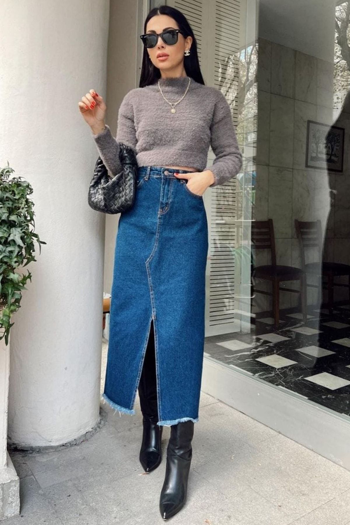 90s long 2025 denim skirt