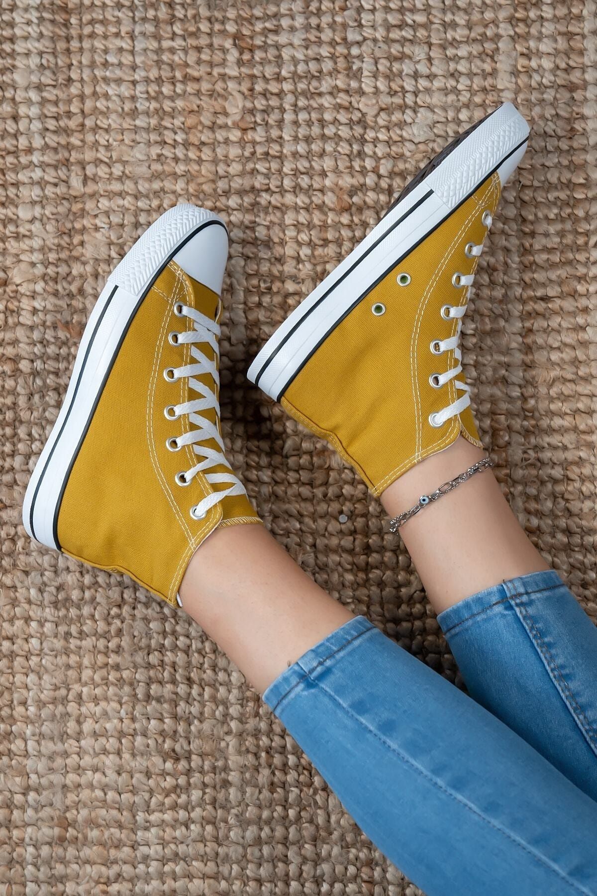 Mustard yellow on sale converse high tops