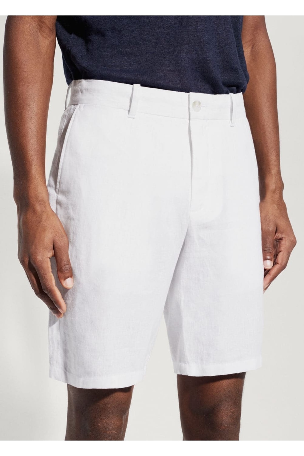 شلوار مردانه سفید منگوMANGO Man | 47015905 اورجینال - تصویر 8