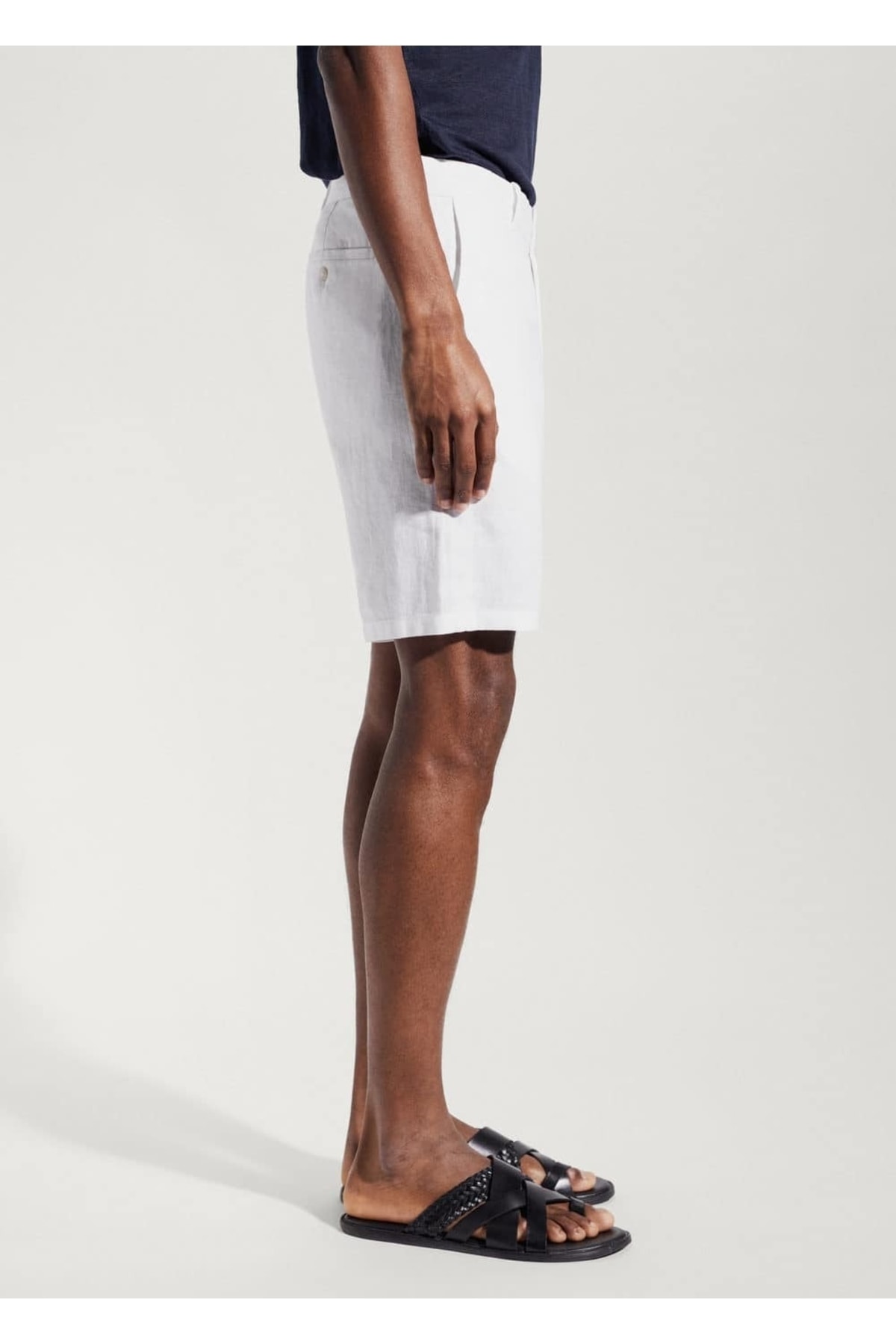 شلوار مردانه سفید منگوMANGO Man | 47015905 اورجینال - تصویر 5