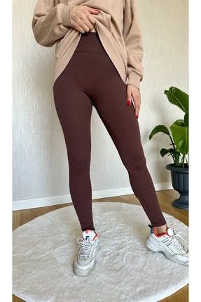 Sevdim Butik Fitilli Tayt Içi Şardonlu Kahverengi