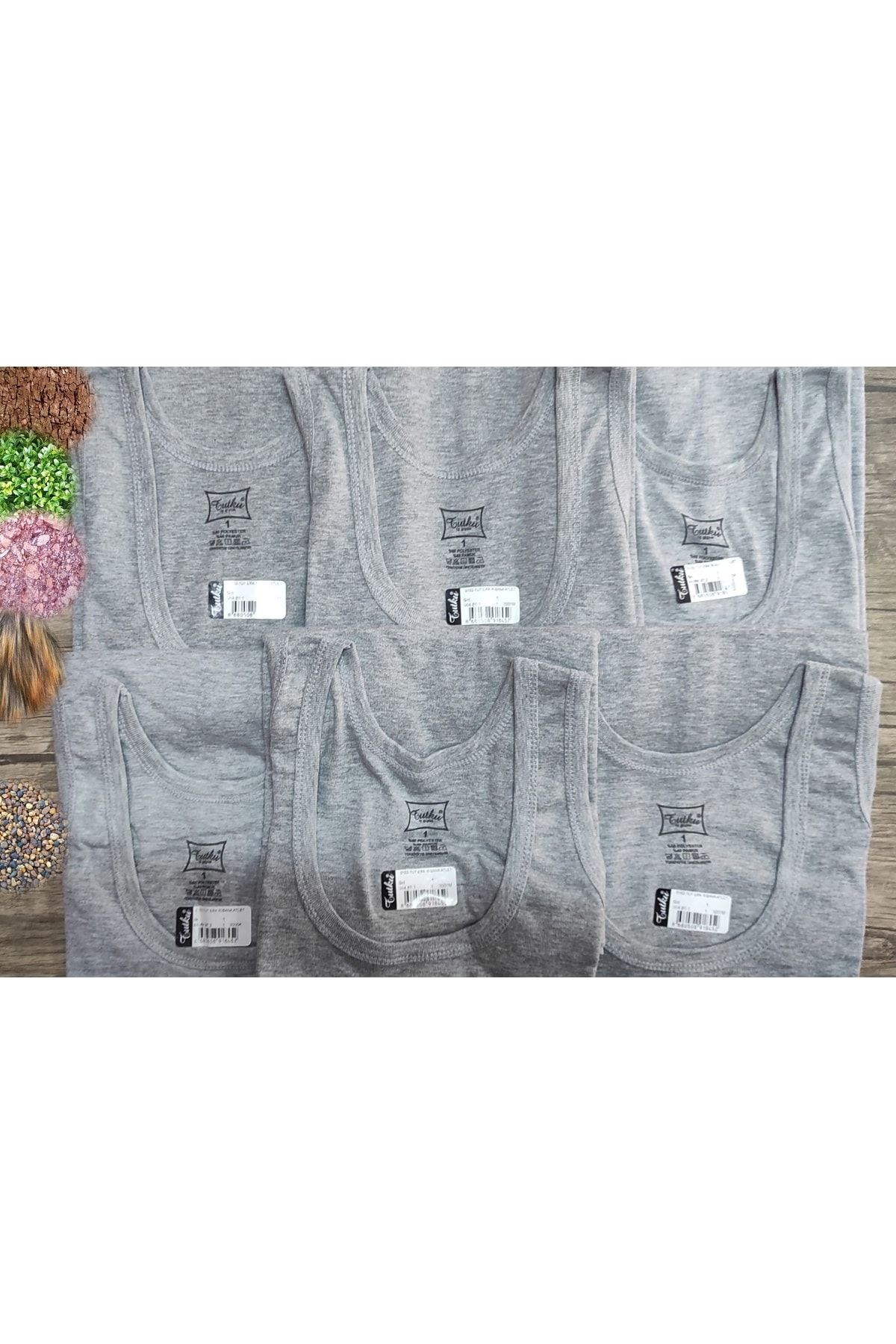 Tutku-Men's Undershirt 9 Pack Ribbon Gray Color Available in Single Color 6