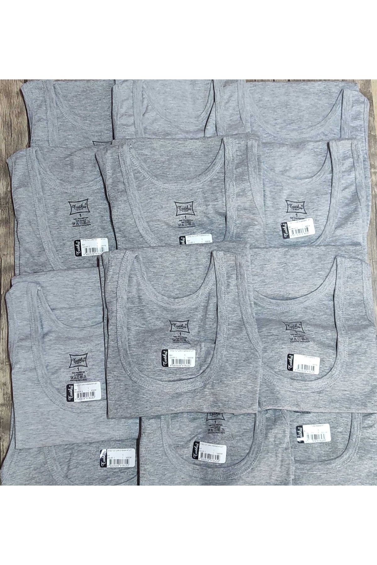 Tutku-Men's Undershirt 9 Pack Ribbon Gray Color Available in Single Color 8