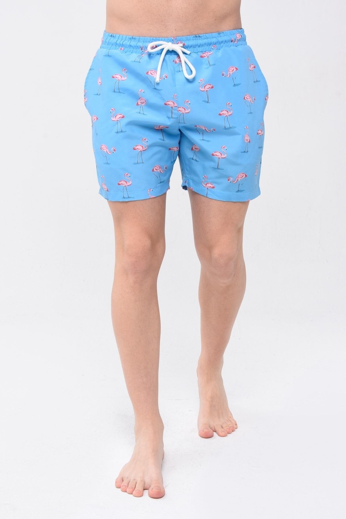 Bolder-David Flamingo Pattern Men's Swim Shorts 3