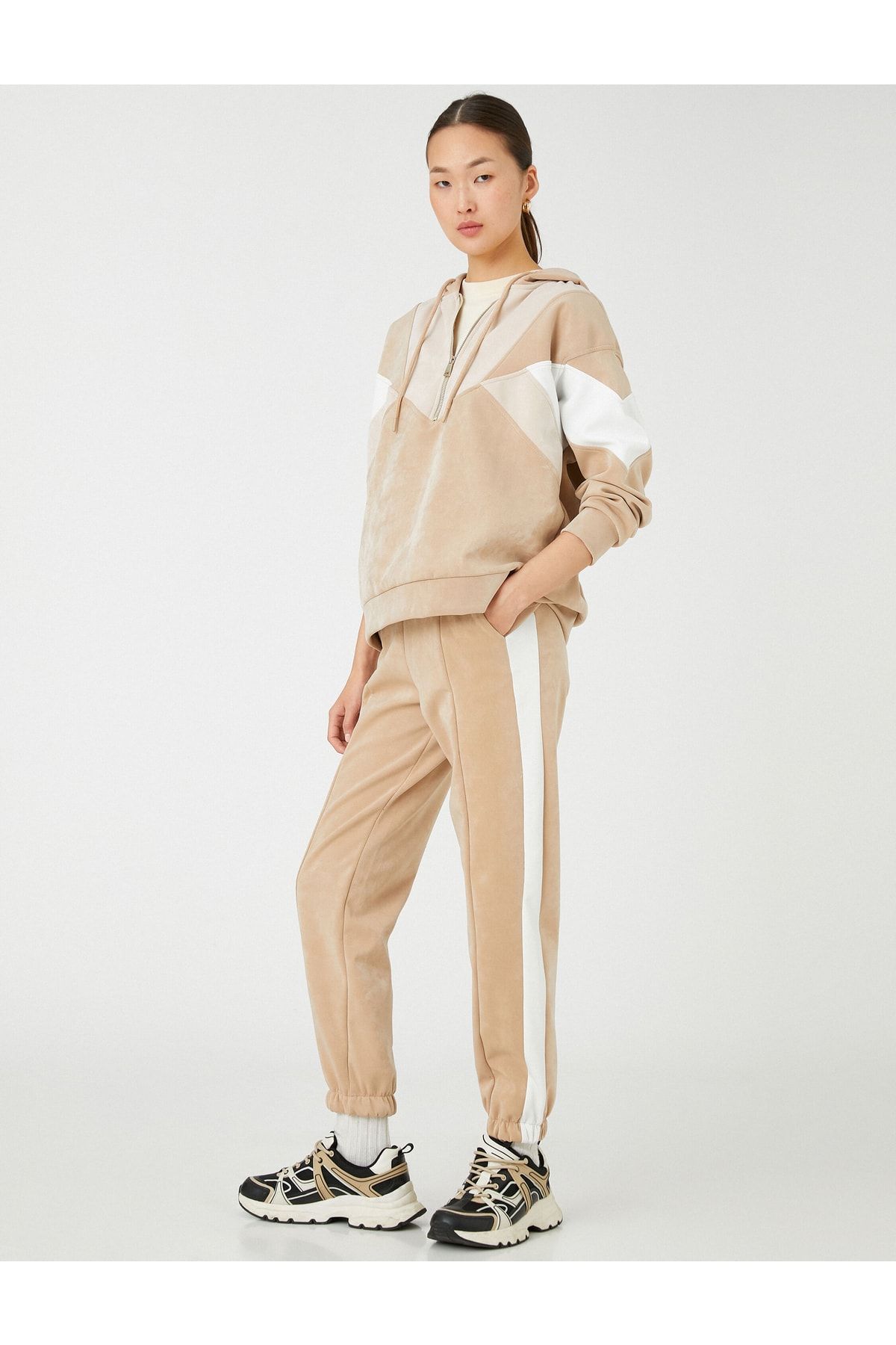 Koton Sweatshirt Ecru Relaxed Fit