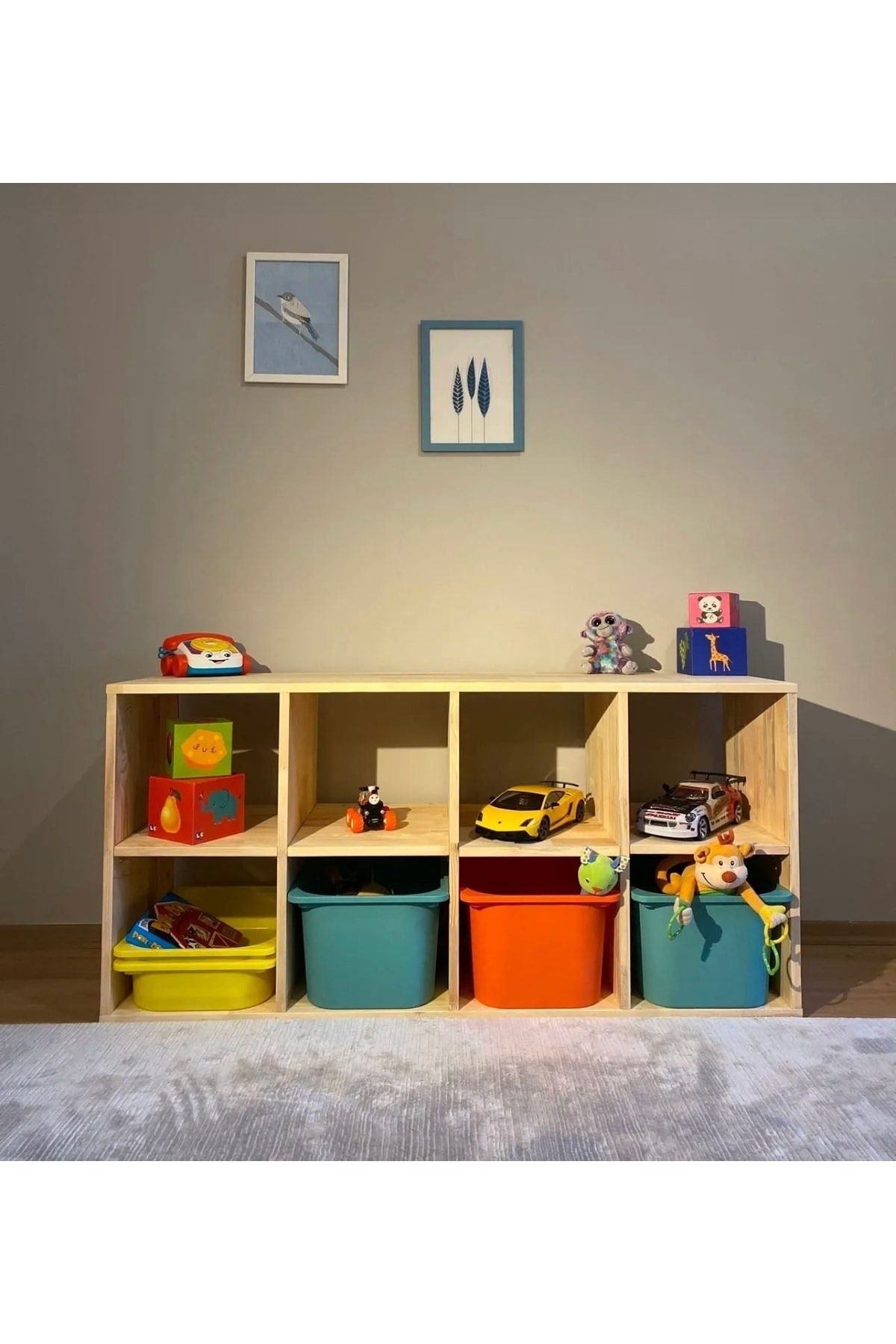 NINE WOOD Montessori Bölmeli Saklama Ünitesi