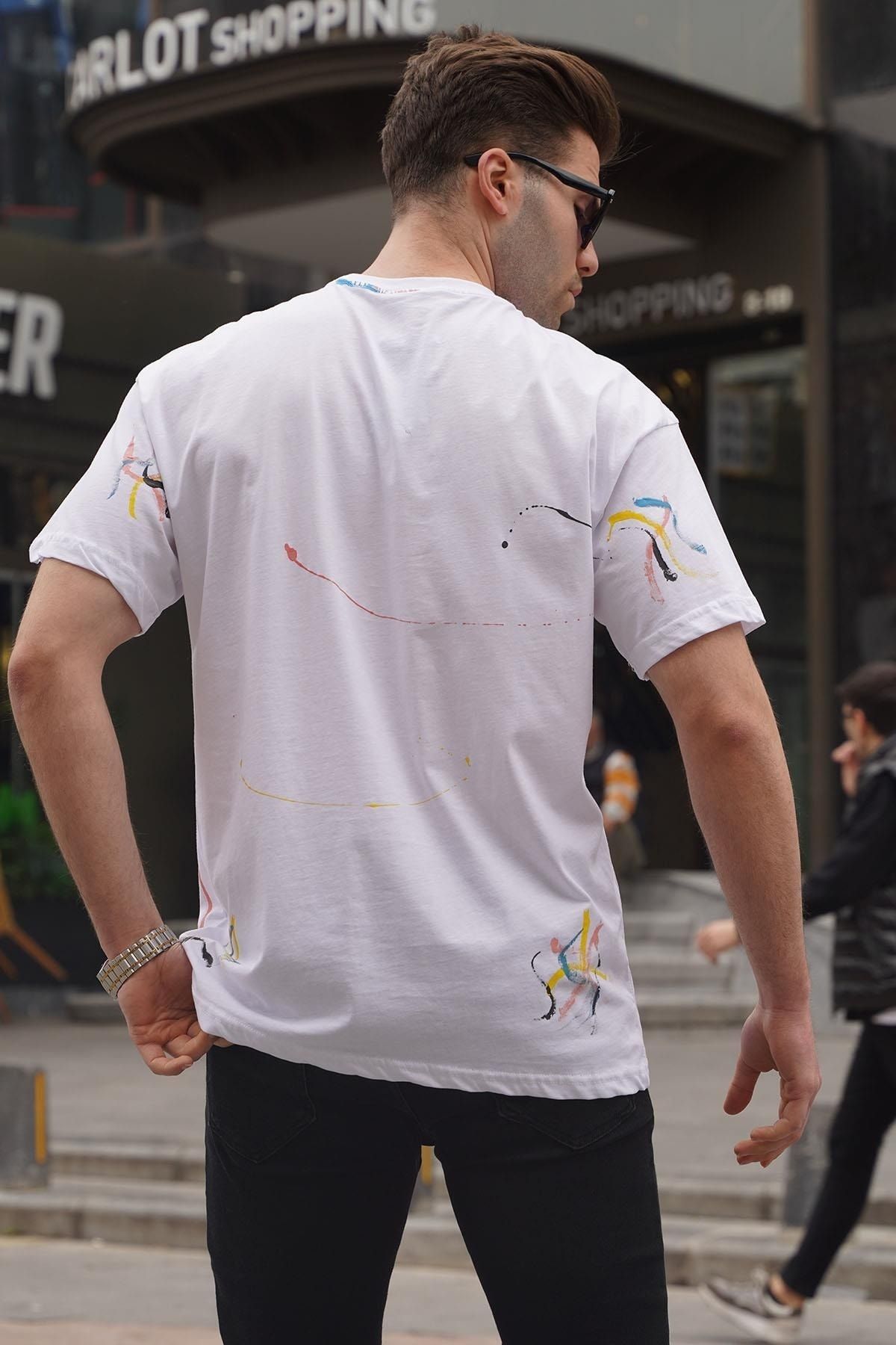 Madmext T-Shirt Weiß Regular Fit FN6269
