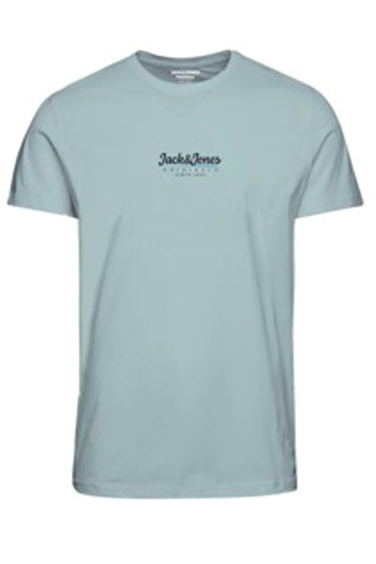 تی شرت آبی مردانه Jack Jones Ice Blue 12238110 Jorwalker Tee Ss خدمه Neck Fst Jack & Jones