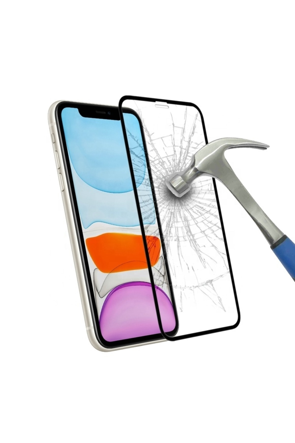 Iphone Xr Full Premium 9d Kavisli Tam Kaplayan Kırılmaz Cam Ekran Koruyucu Film 2