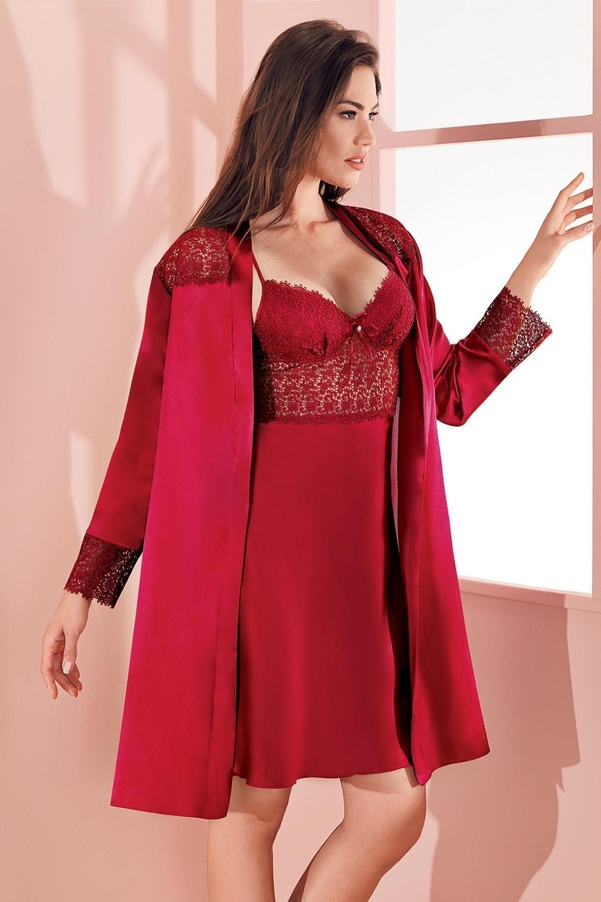 Espuar Kadın 1205 Çeyizlik Saten Altılı Gecelik Takım