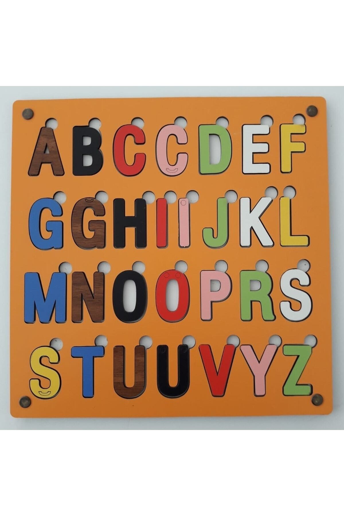 Ahtek-Wooden Find Plug Educational 3d Toy Letters Bultak Jigsaw Puzzle Orange 1