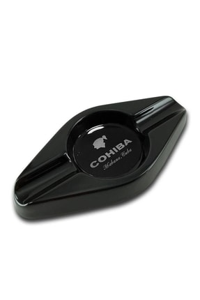 COHİBA Logolu Seramik Puro Küllüğü Siyah Oval 2li