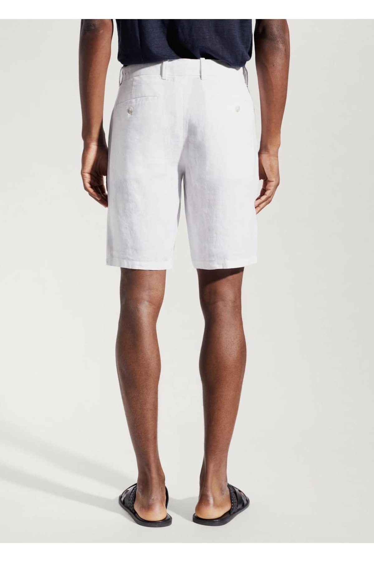 شلوار مردانه سفید منگوMANGO Man | 47015905 اورجینال - تصویر 4