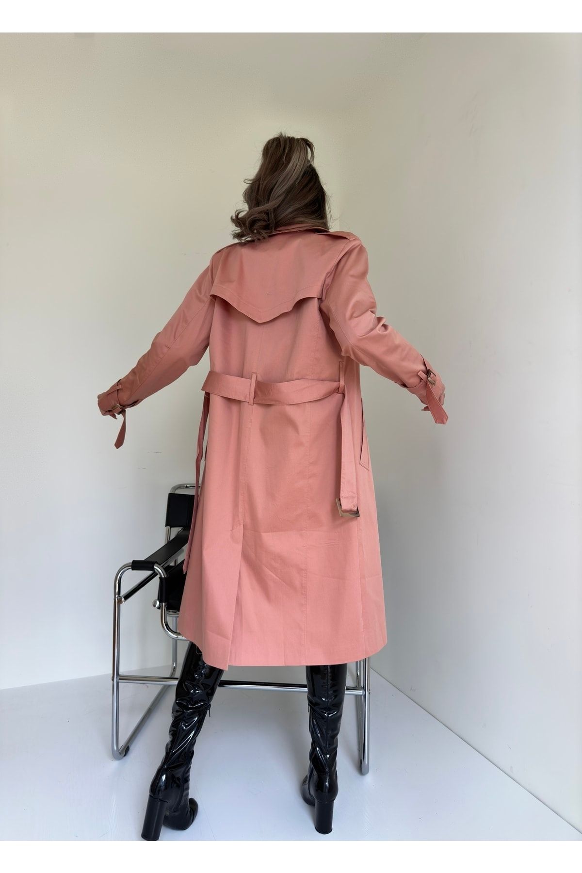 MOCCHI-Trench de damă culoare somon 6