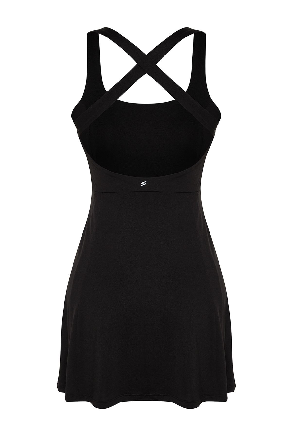 Trendyol Collection-Rochie sport tricotată tenis cu 2 straturi Scuba/Diver neagră cu pantaloni scurți în interior THMSS23EL00006 11