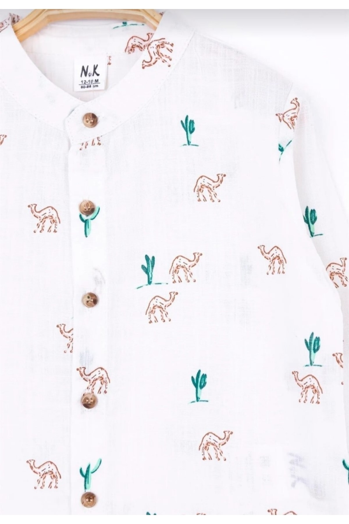 Nk Kids Erkek Bebek Deve Kaktüs Desenli Gömlek fotoğrafı 2 (önizleme)