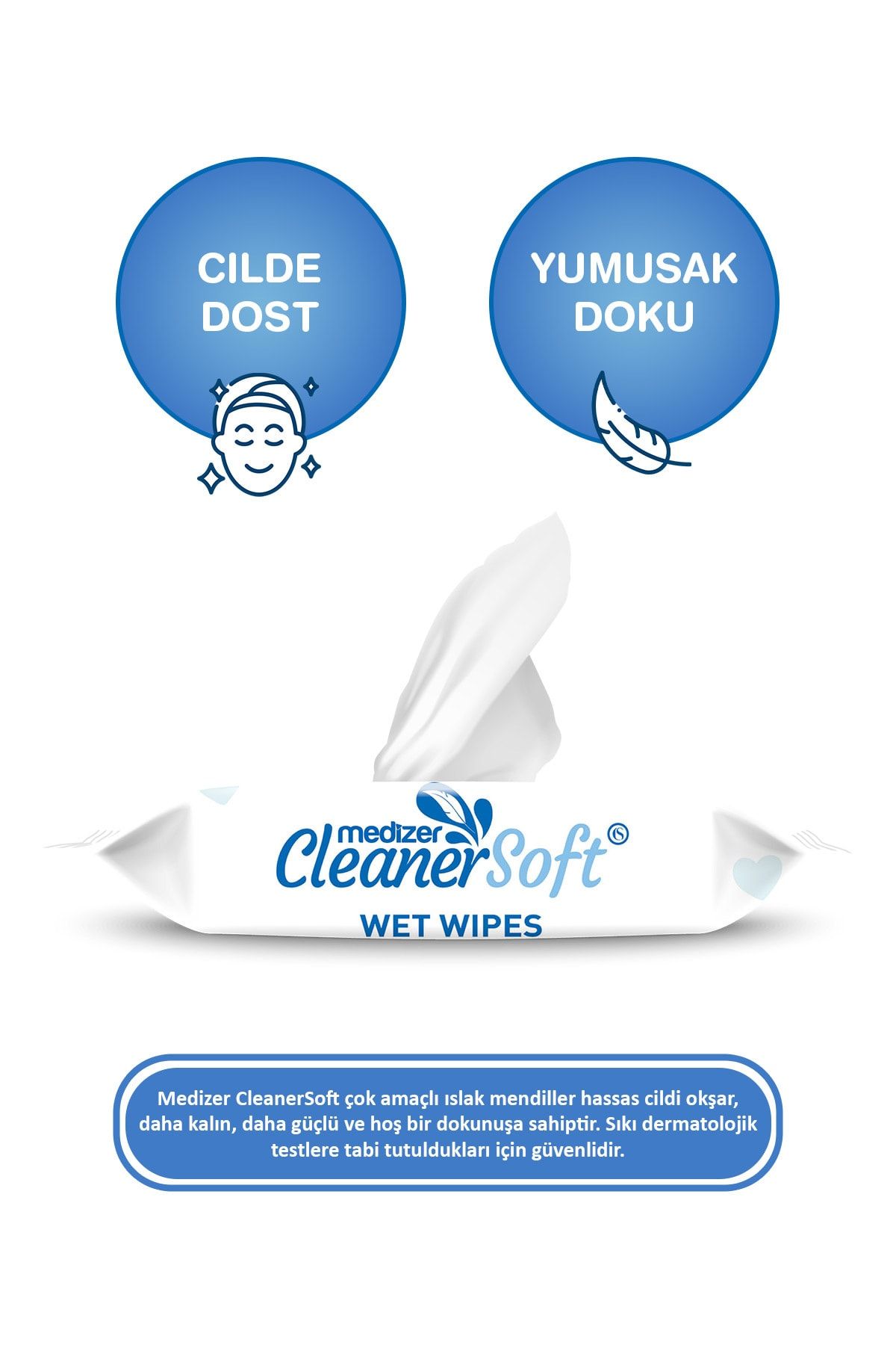 Medizer-Cleanersoft مناديل مبللة 90 ورقة منشفة مبللة مناسبة للأطفال 2
