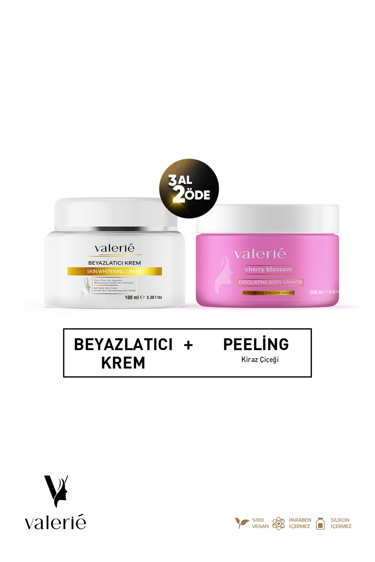 Valerie Cilt Beyazlatıcı Krem 100 ml / Vücut Peelingi Japon Kiraz
