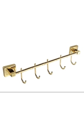 Sedef Banyo Pirinç Asi 5’li Gold Askılık