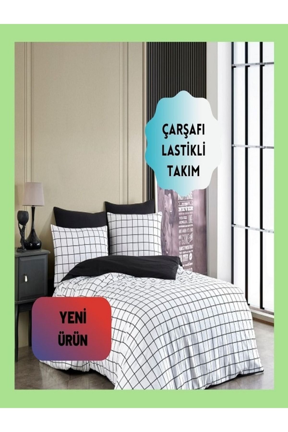 üntaş-Life Minikaro Double Duvet Cover Set with Double Sided Elastic Sheets Ecmincroçfttarfçift 1