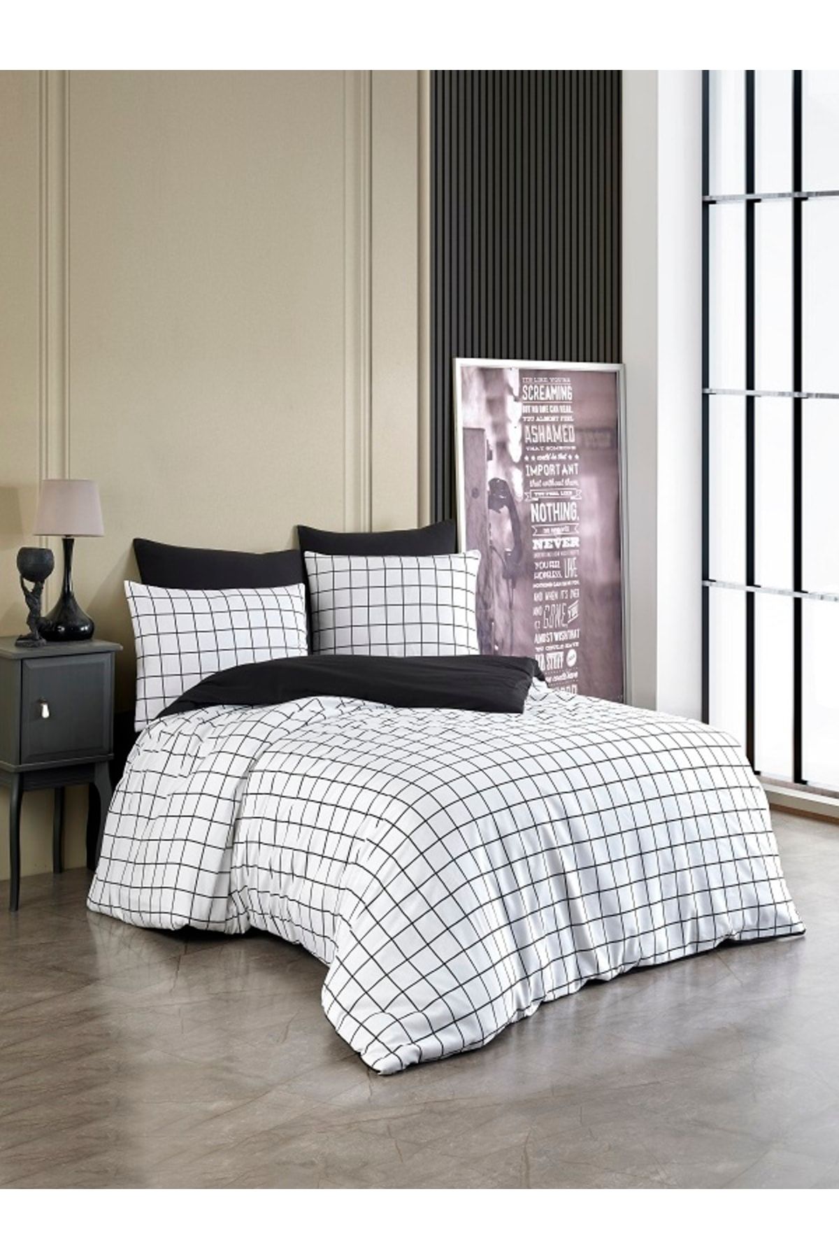 üntaş-Life Minikaro Double Duvet Cover Set with Double Sided Elastic Sheets Ecmincroçfttarfçift 2
