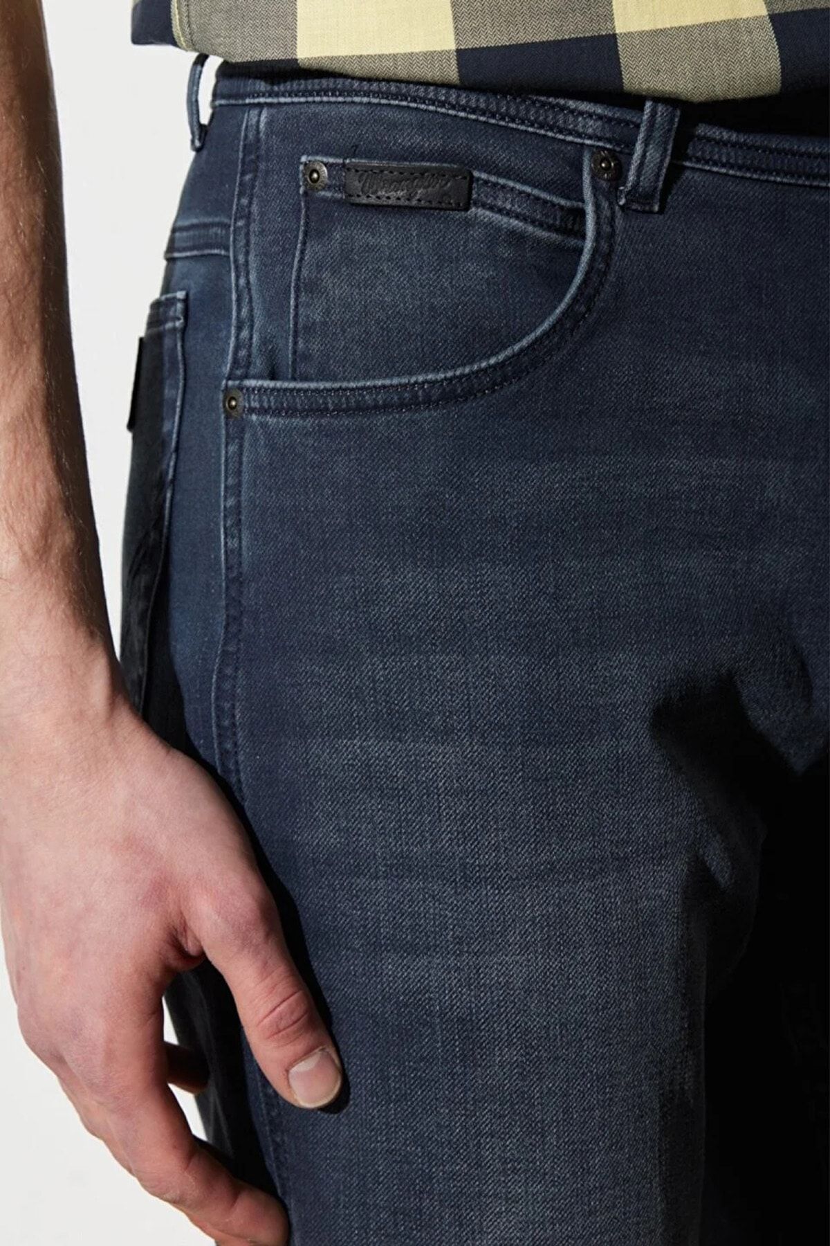 شلوار آبی مردانه جین با قابل انعطاف مستقیم و تگزاس ، Wrangler