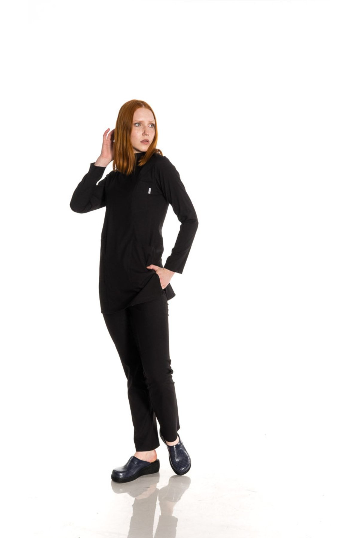TIPMOD-Lycra Black Tunic Hijab Nurse Jersey 4