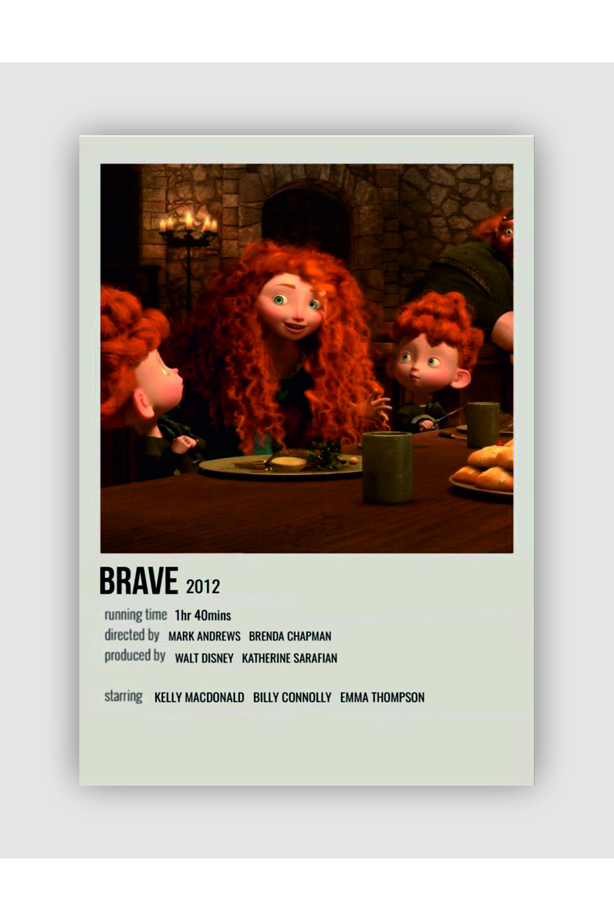 Brave Film Info Card Wall Poster