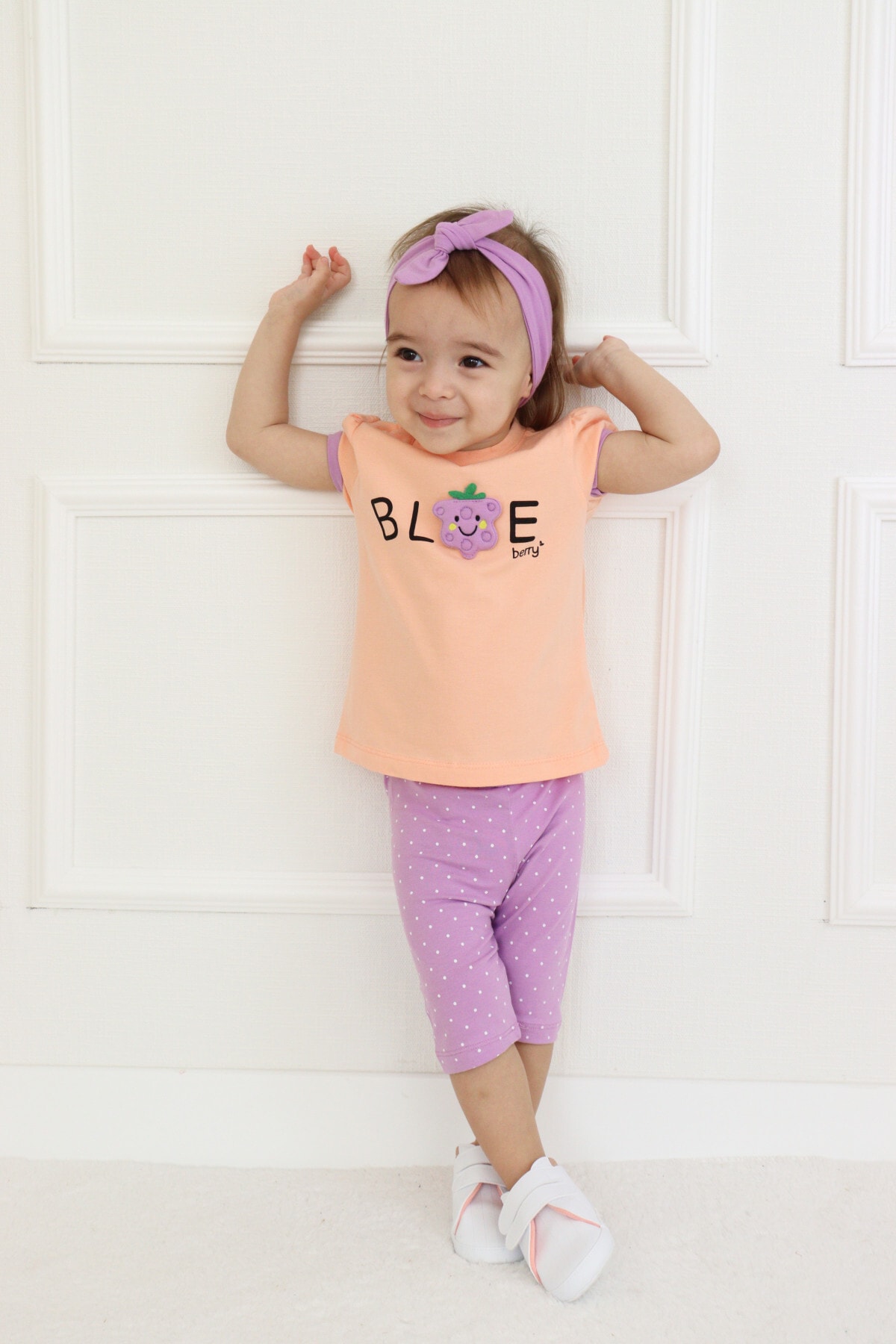 HARİKA KİDS Kız Bebek Kaprili Kısa Kollu Yazlık Basic Alt-üst Takım Bandanalı 6-9 Yaş fotoğrafı 5 (önizleme)