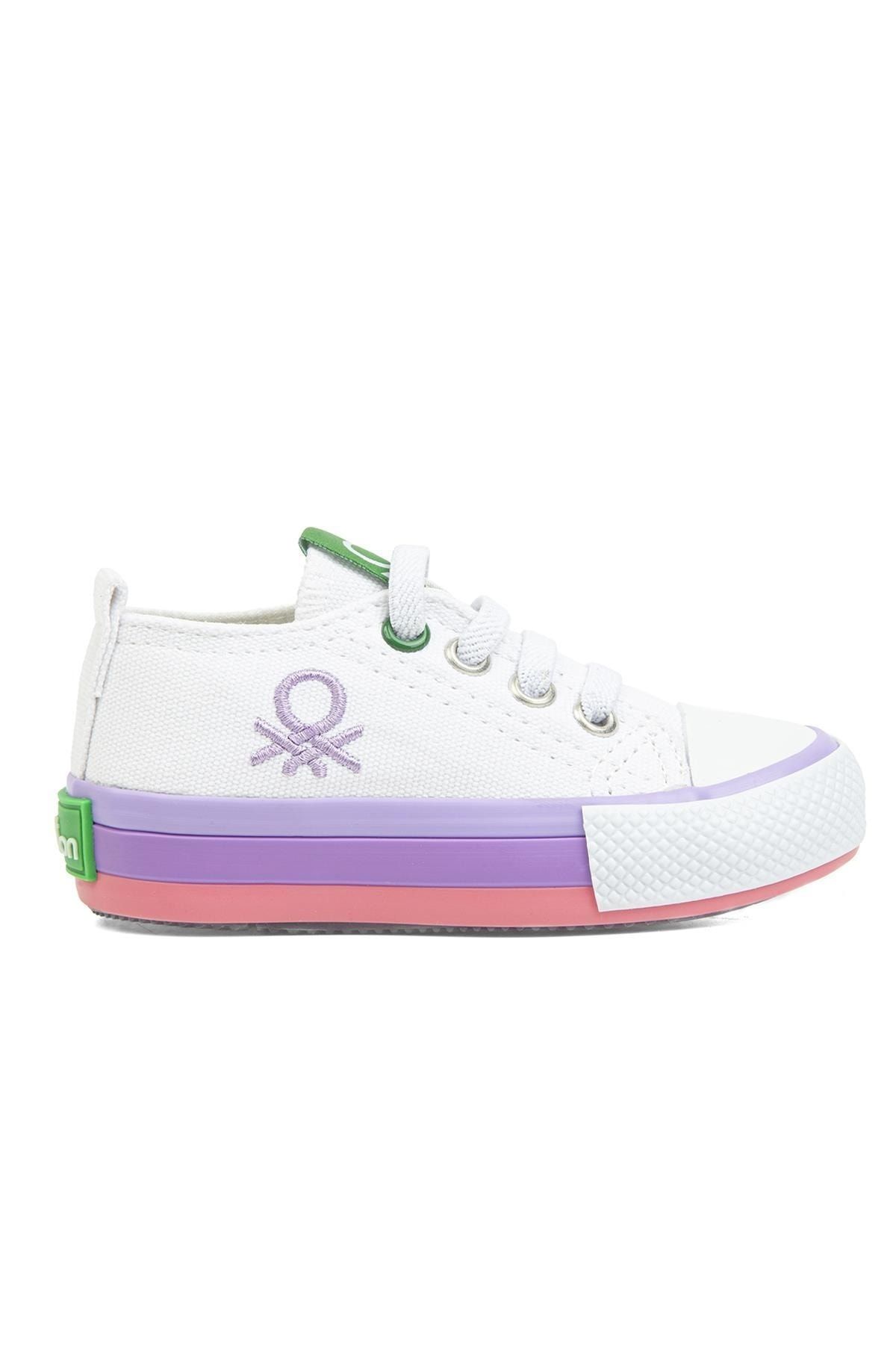 Benetton ® | Bn-30652 - 3394 یاسی سفید کفش ورزشی بچه گانه